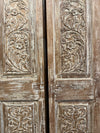 Antique Floral Carved Doors Hinged or Sliding Double Doors 80x39