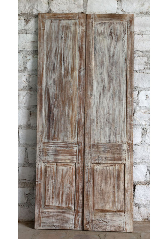 Antique Carved Double Door with Brass Studs – Hinged or Sliding Doors