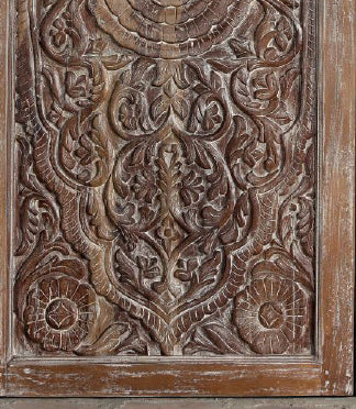 Antique Unique Barn Door Lotus Carved Sliding Barn Door 80x36