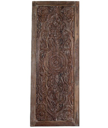  Antique Lotus Hand-Carved Barn Door – Solid Wood Statement Door 96x36