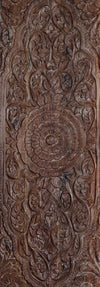 Antique Lotus Hand-Carved Barn Door – Solid Wood Statement Door 96x36