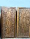 Triple Lotus Carved Door Double Carved Solid Wood Front Doors 