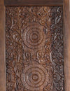 Antique Lotus Carved Door Hand-Carved Solid Wood Barn Door 