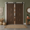 Triple Lotus Carved Door Double Carved Solid Wood Front Doors 