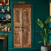 Antique Carved Wood Doors Natural Floral French Doors