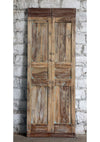 Antique Double Doors Whitewash Floral Carved French Doors