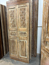 Antique Carved Wood Double Doors Floral French Doors 80x30