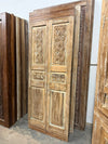 Antique Carved Wood Double Doors Floral French Doors 80x30