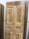 Antique Carved Wood Double Doors Floral French Doors 80x30