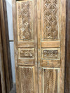 Antique Carved Wood Double Doors Floral French Doors 80x30