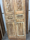 Antique Carved Wood Double Doors Floral French Doors 80x30