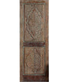 Antique Carved Door Floral Blue Hues Sliding Door or Hinged Barn Door 