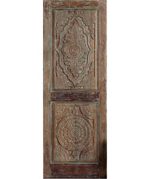  Antique Carved Door Floral Blue Hues Sliding Door or Hinged Barn Door 