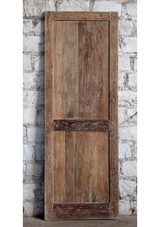 Antique Carved Door Floral Blue Hues Sliding Door or Hinged Barn Door 