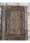 Antique Lotus Carved Door–Rustic Harmony Wooden Barn Door