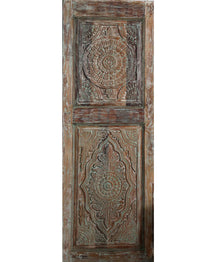  Antique Lotus Carved Door–Rustic Harmony Wooden Barn Door