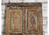 Antique Carved Single Door Distressed Wood Hinged or Barn Door 