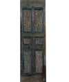 Antique Carved Door Blue Room Divider- Decorative Barn Door Panel