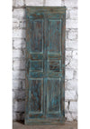 Antique Carved Door Blue Room Divider- Decorative Barn Door Panel