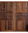 Antique Carved Sliding Door - French Barn Door Wooden Panel