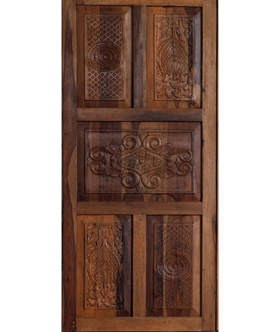 Antique Carved Sliding Door - French Barn Door Wooden Panel