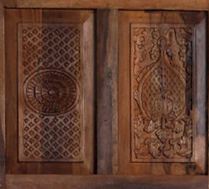 Antique Carved Sliding Door - French Barn Door Wooden Panel