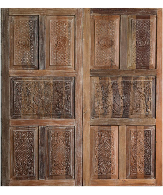 Antique Carved Door Floral Rustic Sliding Barn Door Bedroom Doors 80x36