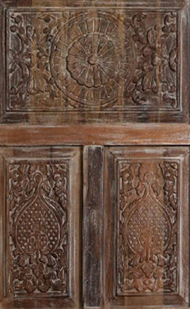 Antique Carved Door Floral Rustic Sliding Barn Door Bedroom Doors 80x36