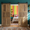 Antique Carved Door Floral Rustic Sliding Barn Door Bedroom Doors 