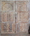 Antique Carved Floral Door | Rustic Sliding Barn Door for Bedrooms 