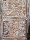 Antique Carved Floral Door | Rustic Sliding Barn Door for Bedrooms 