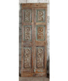 Antique Rustic Barn Door Floral Hand Carved Custom French Doors 