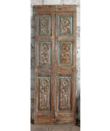  Antique Rustic Barn Door Floral Hand Carved Custom French Doors 