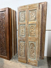 Antique Rustic Doors Floral Hand Carved Custom French Doors 80x24