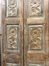 Antique Rustic Doors Floral Hand Carved Custom French Doors 80x24