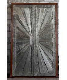  Vintage Door Brass Cladded Statement Carved Sliding Barn Door 