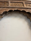 Antique Indian Brown Arch Rustic Carved Old World Architectural Doorway