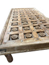 Antique Brown Lotus Carved Coffee Table – Rustic Large Accent Table