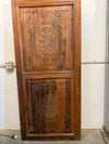 Antique Carved Single Door Floral Statement Barn Door Feature Wall Art 