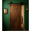 Antique Double Carved Wood Statement Exterior Entry Doors