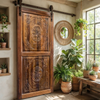 Rustic Modern Carved Front Entry Doors 