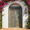 Antique Indian Door Distress Blue Front Entry Door Exterior Doors With Frame