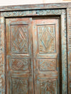 Antique Indian Door Distress Blue Front Entry Door Exterior Doors With Frame