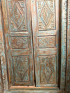 Antique Indian Door Distress Blue Front Entry Door Exterior Doors With Frame