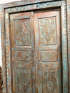Antique Indian Door Distress Blue Front Entry Door Exterior Doors With Frame