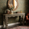 Antique Blue Carved Wood TV Console
