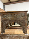 Vintage Hand-Carved Console Table Lattice Hallway Table