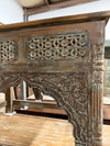 Vintage Hand-Carved Console Table Lattice Hallway Table