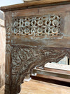 Vintage Hand-Carved Console Table Lattice Hallway Table