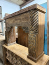 Antique Indian Hand-Carved Console Table with Ornate Architectural Details